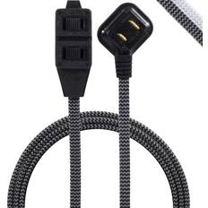 GE 6 ft Extension Cord with 3 Outlets, Black