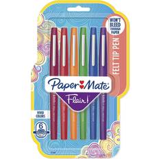 Paper Mate 6ct Pens Flair Core Medium Tip Assorted Colors