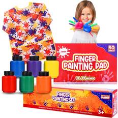 J mark washable finger paint for toddlers 1-3 – set includes 50-sheet large f