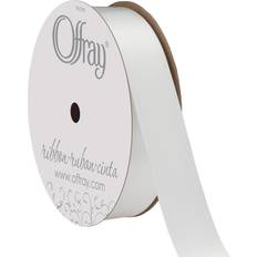 Offray single face satin ribbon 7/8"x20yd-white