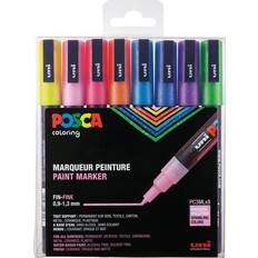 Vannbasert Tusjer Uni Posca PC-3ML Fine Bullet Sparkling Colors 8-pack