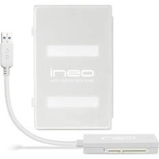 Usb hard drive cable Ineo I-NA216U2 PLUS White External Hard Drive Adapter with built-in USB 3.0 cable