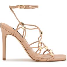 Nine West Tenor Ankle Wrap Heeled Sandals Warm Blush