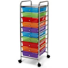 Green Trolley Tables Seville Classics 10-Drawer Organizer Cart