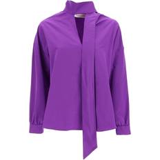 Valentino Tie Neck Blouse - Violet