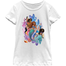 T-shirts Disney Girl The Little Mermaid Group of Mermaids Graphic Tee White