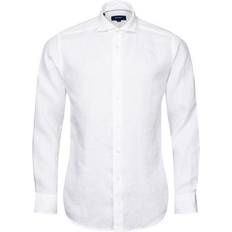 Eton Linen Shirt With Wide Spread Collar - White