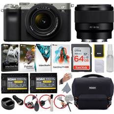 Sony Full Frame (35 mm) Digital Cameras Sony Alpha a7C Mirrorless Camera Silver Bundle with FE 28-60mm and 50mm Lens