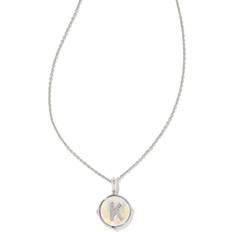 Kendra Scott Necklaces Kendra Scott Letter Disc Pendant Necklace Silver Abalone One