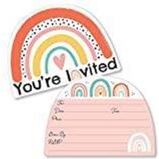 Hello rainbow boho baby shower & bday party invite cards with envelopes 12 ct