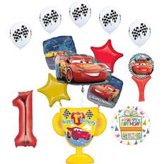 Mayflower Cars Lightning McQueen 1st Birthday Party Supplies Trophy Balloon Bouquet Decorations