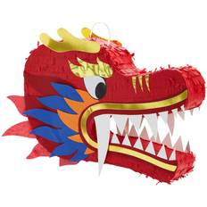 Red dragon pinata for chinese year party decorations 16.5 x 11 x 3 in