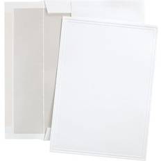 Great PapersÂ Triple Embossed White Flat Card Invitations with Pearl Lined Envelopes, 25/Pack White