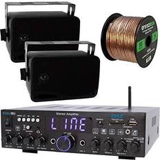 Amplifiers & Receivers Pyle pda5bu 200w bluetooth stereo usb amp receiver, 2x 4'' 30w speakers, wire