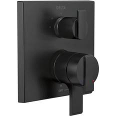 Black Tub & Shower Faucets Delta Ara Modern 2-Handle Wall-Mount Valve Trim Kit Matt Black