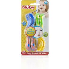 Nuby Kids Cutlery Nuby Fun Feeding Spoons & Forks 2-Pack one size, Yellow/Blue