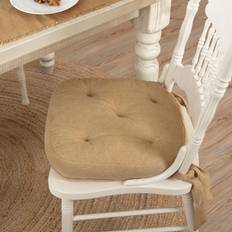 Kitchen chair cushions VHC Brands Burlap Pad Chair Cushions Natural