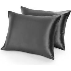 Silk Pillow Cases Bare Home Poly Satin Set 2 Pillow Case Blue