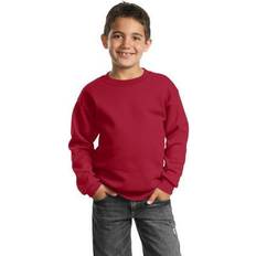 Port & Company PC90Y Youth Fleece Crewneck Sweatshirt in Red