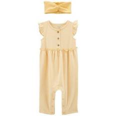 Carter's Baby Girls Short Sleeve 2-pc. Jumpsuit, Newborn, Yellow Yellow