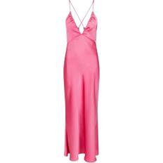 L - Rosa Kjoler Neo Noir Jolly Heavy Sateen Dress - Pink
