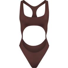 SKIMS Swim Cut Out Monokini Swimsuit - Cocoa