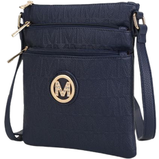 MKF Collection Lennit Embossed M Signature Crossbody Bag - Navy