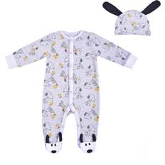 Peanuts Boy Snoopy Footed Coverall Bodysuit Onesie with Hat Set