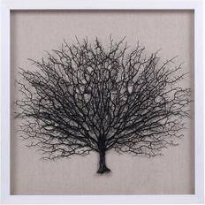 Wall Decorations Stylecraft 23.6" 23.6" Black Tree on White Background Shadow Box Framed Art