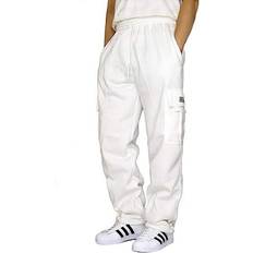 Dream USA Men's Heavyweight Fleece Cargo Pants - White