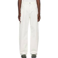White Jeans Maison Margiela Wide-Leg Denim Pants with Slash Details - White