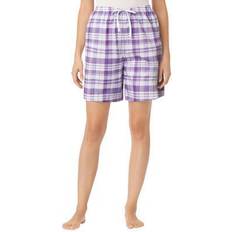 Woman Within Woven Sleep Capri Pants - Soft Iris Plaid • Price »