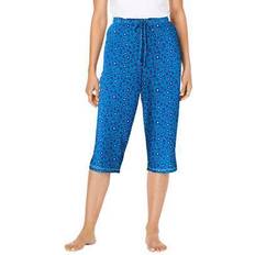 Pants Knit Sleep Capri - Pool Blue Animal