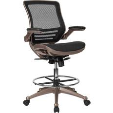 Gold Office Chairs Flash Furniture BL-LB-8801X-D-GG Mid-Back Transparent Mesh Drafting Office Chair