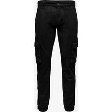 Cargobukser - Herre Only & Sons Scam Stage Caro Cuff Pants - Black