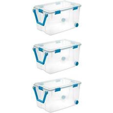 Sterilite Stack & Carry 2 Layer Handle Box, Aqua Blue