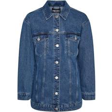 Pieces Tika Denim Jacket - Medium Blue Denim