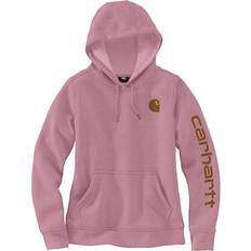 carhartt Womens Relaxed Fit Midweight Logo Sleeve graphic Sweatshirt,  Magenta Agate Heather