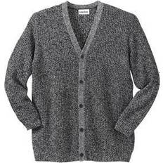 Black knit sweater KingSize Men's Big & Tall Shaker Knit V-Neck Cardigan Sweater - Black Marl