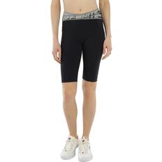 Off-White ladies black athleisure logo-tape cycling shorts, brand