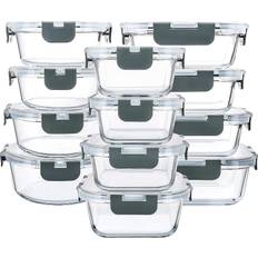  M MCIRCO [5-Packs, 30 Oz] Glass Meal Prep Containers