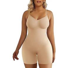 Shaperx Seamless Full Body Tummy Control Bodysuit Shapewear - Beige