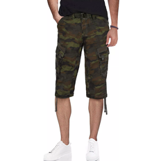 XRay Mens Belted Long Cargo Shorts - Olive Camo