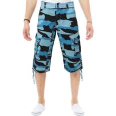 XRay Mens Belted Long Cargo Shorts - Teal Camo