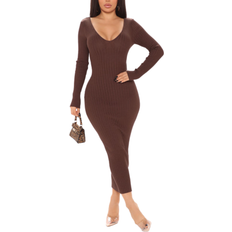 Fashion Nova Kallan Knit Dress - Brown