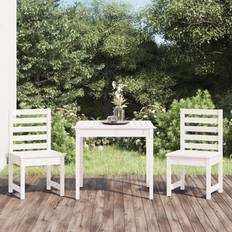 vidaXL white pine Garden Bistro Set