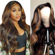 Idhere 13x4 Body Wave Lace Front Wig 26 inch 1B/30 Honey Blonde