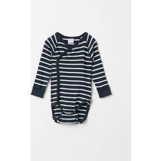 Polarn O. Pyret Stripe Wraparound Babygrow Navy Stripes 0-1m x