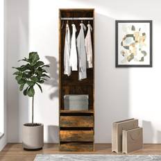 Brune Garderober vidaXL smoked oak with Drawers Engineered Closet Wardrobe