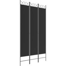 Black Room Dividers vidaXL 3-Panel Black Room Divider